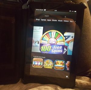 Kindle Fire HD with Black Leather Case